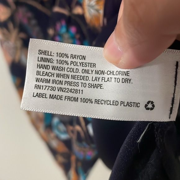 Xhilaration Floral Sleeveless Dress - Blue and Brown Size L - Picture 7 of 7